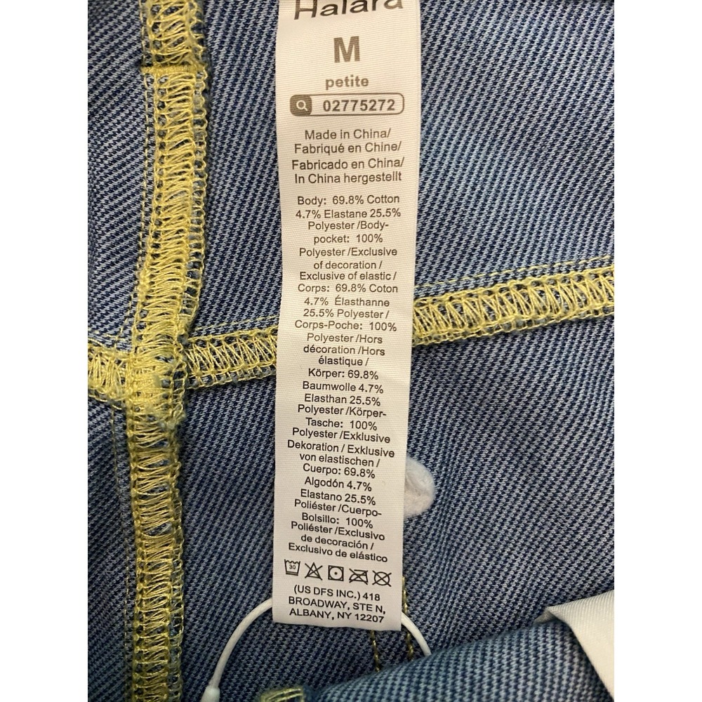 Halara Flex Denim Wide Leg Jeans Medium Petite Blue High Rise Stretch NWT New - Picture 9 of 9